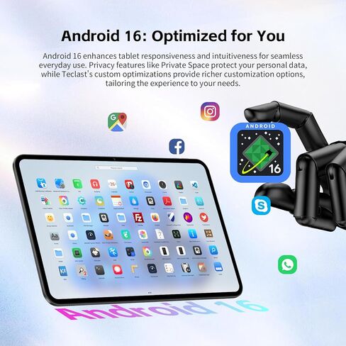 TECLAST T65 2026 ترقية 13 بوصة Android 16 Tablet، 20GB+128GB، 120 هرتز، ثماني النواة، 8000 مللي أمبير، كمبيوتر لوحي 2 في 1 مع لوحة مفاتيح، قلم شاشة، طبقة حماية in Saudi Arabia