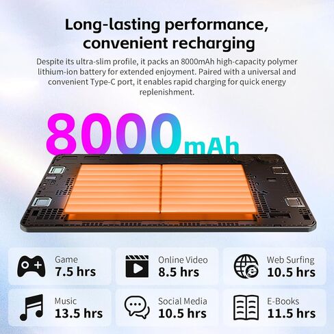 TECLAST T65 2026 ترقية 13 بوصة Android 16 Tablet، 20GB+128GB، 120 هرتز، ثماني النواة، 8000 مللي أمبير، كمبيوتر لوحي 2 في 1 مع لوحة مفاتيح، قلم شاشة، طبقة حماية in Saudi Arabia
