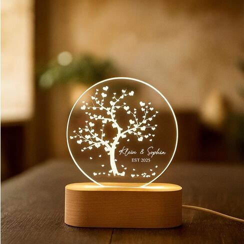مصباح LED على شكل قلب مخصص مع صور وأسماء، ضوء ليلي مخصص للزوجين، هدية للذكرى السنوية وعيد الحب له، ضوء أكريليك منقوش رومانسي مع التاريخ، ديكور غرفة النوم in Saudi Arabia