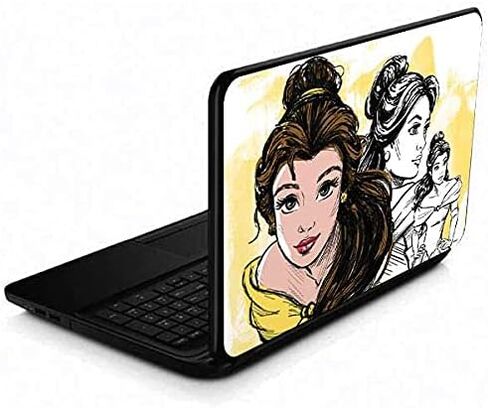 غلاف كمبيوتر محمول من Skinit متوافق مع 15.6 بوصة 15-d038dx - تصميم Disney Belle Sketch المرخص رسميًا in Kuwait