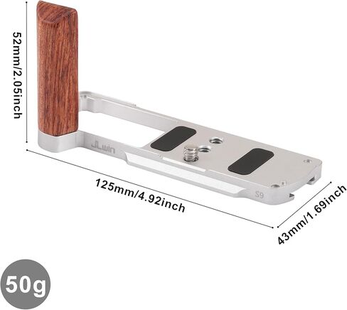 Foto4easy Wooden L-Shape HandleGrip for Panasonic S9 Camera with Quick Release Baseplate for Arca Swiss,Silver in Saudi Arabia