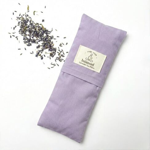 BYS Weighted Lavender Eye Pillow, Organic Cotton Fabric, Grey and White, with Travel Pouche in Saudi Arabia