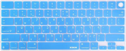 غطاء جلدي من السيليكون للوحة المفاتيح الأمريكية باللون الأزرق من XSKN مناسب لإصدار 2021 MacBook Air MacBook Pro 13.6 15.3 14.2 16.2 بوصة مع شريحة M1 M2 M3 M4 M5 ومعرف اللمس in Kuwait