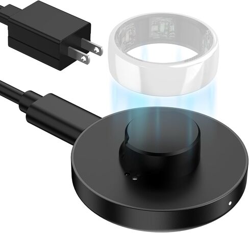 متوافق مع قاعدة الشحن السريع Oura Ring Gen 3 مع مستشعر للأشعة تحت الحمراء، وحماية التوقف التلقائي، ومؤشر، وقاعدة غير قابلة للانزلاق، وشاحن للحلقة الذكية يتضمن كابل USB-C مقاس 59 بوصة (7) in Kuwait