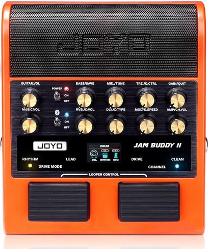 JOYO 10W Portable Guitar Practice Amp & Multi-Effects Pedal Combo Amplifier with Footswitch,OTG Recording, Bluetooth,14 Amp Models,3-Band EQ,36 Drum Patterns & Looper (JAM Buddy II, Orange) in Saudi Arabia