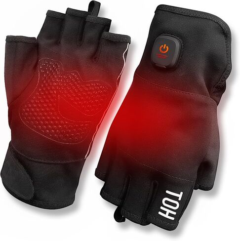 Rechargeable Heated Fingerless Gloves for Women Hand Warmer Desk for Men Electric for Motorcycle Work Football Hunting ski Golf Thin Portable Reusable Battery in Saudi Arabia