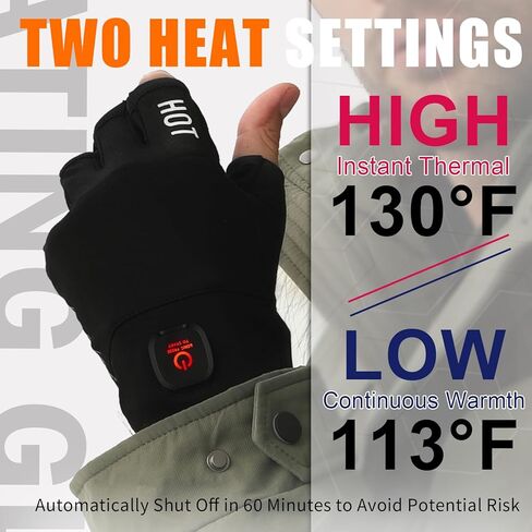 Rechargeable Heated Fingerless Gloves for Women Hand Warmer Desk for Men Electric for Motorcycle Work Football Hunting ski Golf Thin Portable Reusable Battery in Saudi Arabia