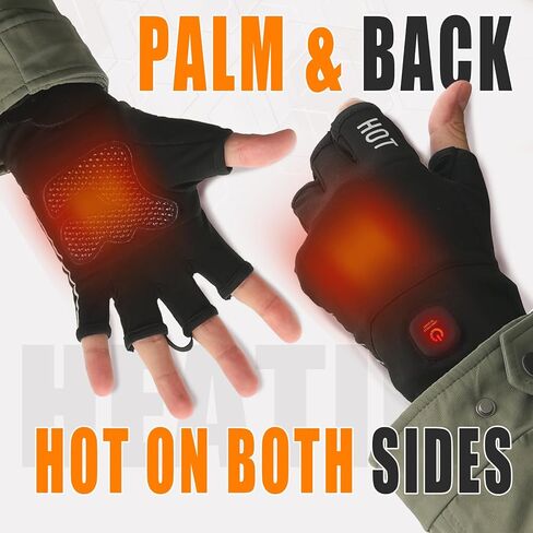 Rechargeable Heated Fingerless Gloves for Women Hand Warmer Desk for Men Electric for Motorcycle Work Football Hunting ski Golf Thin Portable Reusable Battery in Saudi Arabia