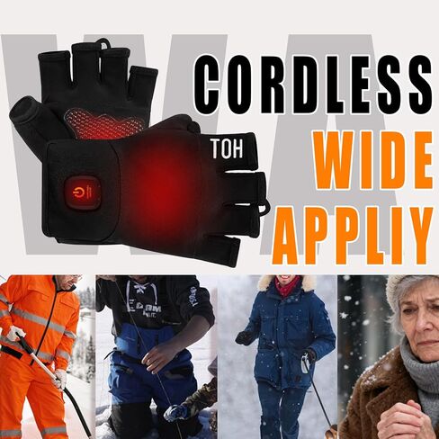 Rechargeable Heated Fingerless Gloves for Women Hand Warmer Desk for Men Electric for Motorcycle Work Football Hunting ski Golf Thin Portable Reusable Battery in Saudi Arabia