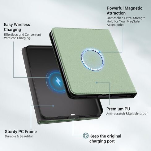 CoBak Wireless Charge Stand Case for 7" Kindle Paperwhite 12th Gen 2024 and Kindle Colorsoft with Hand Strap - Compatible with iPhone MagSafe, for Samsung/Anker Wireless Charging Pads, Auto Sleep Wake in Saudi Arabia