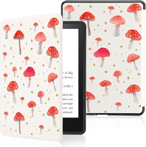 Cute Pink Bow Tulip Case for 6" Kindle (11th Gen,2024&2022) with Hand Strap,Compatible with iPhone MagSafe for Wireless Charging,Sleep/Wake,Soft Silm Fit Leather Cover for Kindle in Kuwait