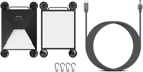 NEEWER ST91 حامل كأس الشفط للسيارة + كابل طاقة 100 وات PD USB C إلى DC متوافق مع Starlink Mini، مجموعة تركيب الأقمار الصناعية 2 في 1 وحافظة سيليكون واقية مع أكواب شفط لنافذة فتحة سقف RV in Kuwait