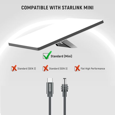 NEEWER ST91 حامل كأس الشفط للسيارة + كابل طاقة 100 وات PD USB C إلى DC متوافق مع Starlink Mini، مجموعة تركيب الأقمار الصناعية 2 في 1 وحافظة سيليكون واقية مع أكواب شفط لنافذة فتحة سقف RV in Kuwait