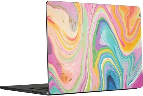 ملصق لاصق للكمبيوتر المحمول متوافق مع جهاز MacBook Air مقاس 15 بوصة (2023) - تصميم Etta Vee Rainbow Marble in Kuwait