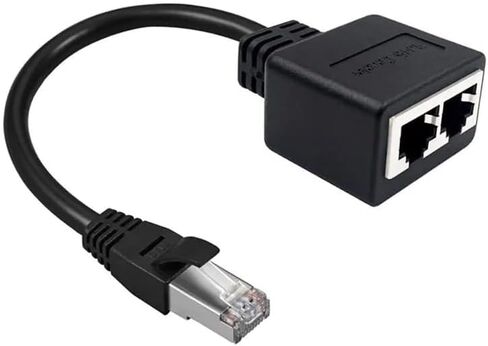 RJ45 Network 1 to 2 Port Ethernet Adapter Splitter, 1 Male to 2 Female LAN Ethernet Splitter Adapter Cable for All Networks, Homes and Offices, and All Broadband Connections in Saudi Arabia