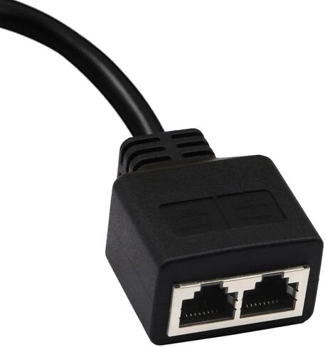 RJ45 Network 1 to 2 Port Ethernet Adapter Splitter, 1 Male to 2 Female LAN Ethernet Splitter Adapter Cable for All Networks, Homes and Offices, and All Broadband Connections in Saudi Arabia