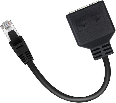 RJ45 Network 1 to 2 Port Ethernet Adapter Splitter, 1 Male to 2 Female LAN Ethernet Splitter Adapter Cable for All Networks, Homes and Offices, and All Broadband Connections in Saudi Arabia