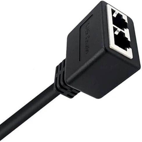 RJ45 Network 1 to 2 Port Ethernet Adapter Splitter, 1 Male to 2 Female LAN Ethernet Splitter Adapter Cable for All Networks, Homes and Offices, and All Broadband Connections in Saudi Arabia