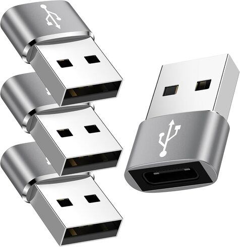 USB A to USB C Adapter, 4Pack USBC Female to A Male OTG Adapter,Type C Converter Charger for Samsung Galaxy A17 A16 A15 A14 S25 Ultra S24 S23 S22 S21 S20,iPhone 17 Pro Max 16 15 14 13 12 11 Pro,iPad in Saudi Arabia