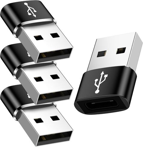 USB to USB C Adapter, 4Pack USB C Female to A Male OTG Adapter,Type C Converter Charger for Samsung Galaxy A17 A16 A15 A14 S26 S25 Ultra S24 S23 S22 S21 S20 iPhone 17 Pro Max 16 15 14 13 12 11,iPad in Saudi Arabia