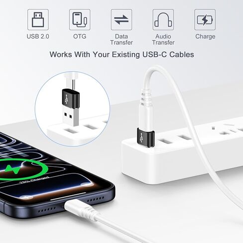 USB to USB C Adapter, 4Pack USB C Female to A Male OTG Adapter,Type C Converter Charger for Samsung Galaxy A17 A16 A15 A14 S26 S25 Ultra S24 S23 S22 S21 S20 iPhone 17 Pro Max 16 15 14 13 12 11,iPad in Saudi Arabia