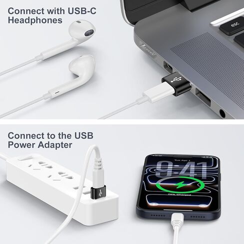 USB to USB C Adapter, 4Pack USB C Female to A Male OTG Adapter,Type C Converter Charger for Samsung Galaxy A17 A16 A15 A14 S26 S25 Ultra S24 S23 S22 S21 S20 iPhone 17 Pro Max 16 15 14 13 12 11,iPad in Saudi Arabia