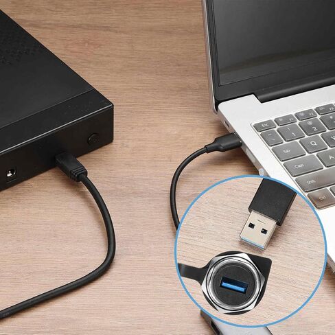 قطعتان من محول تركيب لوحة USB3.0، مقبس توصيل لوحة أنثى إلى أنثى، محول وصلة تمديد بيانات USB مستدير مع غطاء غبار لنقل البيانات/الشحن، فضي in Kuwait