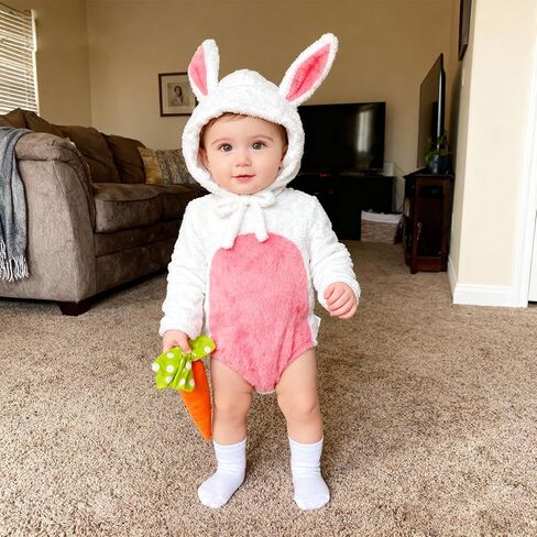Bunny Costume Baby Girls Boys Romper Bunny Onesie Rabbit Hat Easter Outfit Toddler Animal Costume Infant in Saudi Arabia