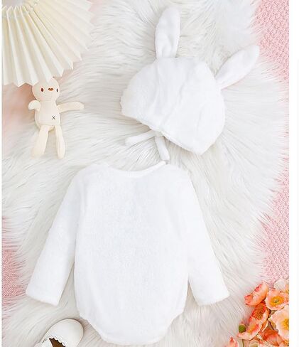 Bunny Costume Baby Girls Boys Romper Bunny Onesie Rabbit Hat Easter Outfit Toddler Animal Costume Infant in Saudi Arabia