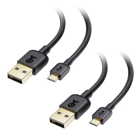 Cable Matters 2-Pack Micro USB إلى USB A Cable - 6ft، 3A/15W MicroUSB كابل شحن مع موصل Micro-B 2.0 لهواتف Android، الكمبيوتر اللوحي، وحدة تحكم PS4، الكاميرات، والمزيد، أسود in Saudi Arabia