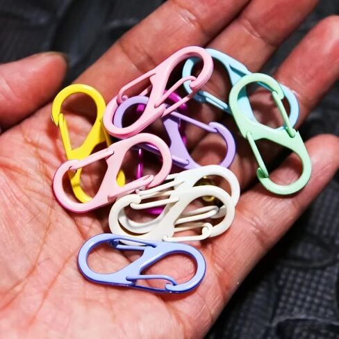10pcs/Set Small Carabiner Clip, S Clips Dual Opening Design,Suitable for Luggage and Backpacks,for Camping and Outdoor Activities, Colorful in Saudi Arabia