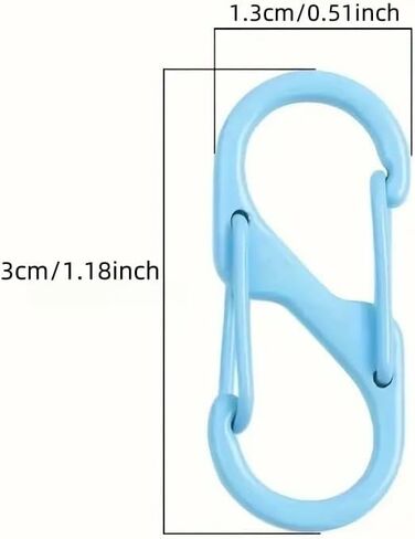 10pcs/Set Small Carabiner Clip, S Clips Dual Opening Design,Suitable for Luggage and Backpacks,for Camping and Outdoor Activities, Colorful in Saudi Arabia