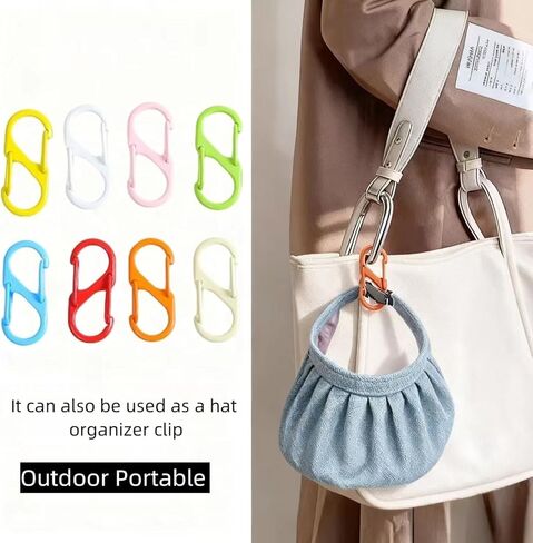 10pcs/Set Small Carabiner Clip, S Clips Dual Opening Design,Suitable for Luggage and Backpacks,for Camping and Outdoor Activities, Colorful in Saudi Arabia