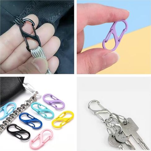 10pcs/Set Small Carabiner Clip, S Clips Dual Opening Design,Suitable for Luggage and Backpacks,for Camping and Outdoor Activities, Colorful in Saudi Arabia