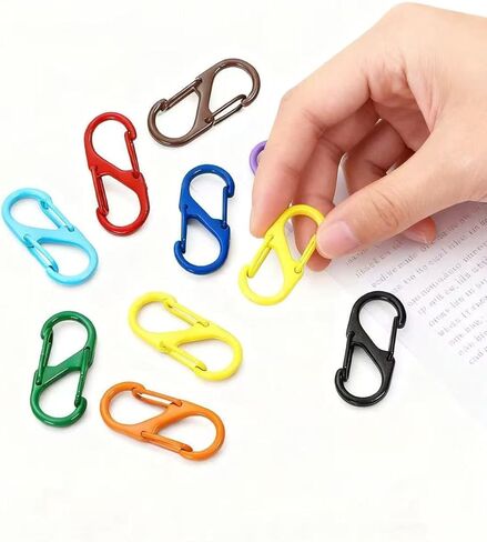 10pcs/Set Small Carabiner Clip, S Clips Dual Opening Design,Suitable for Luggage and Backpacks,for Camping and Outdoor Activities, Colorful in Saudi Arabia