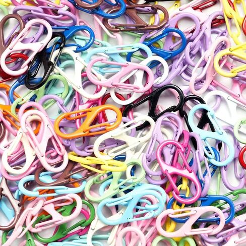 10pcs/Set Small Carabiner Clip, S Clips Dual Opening Design,Suitable for Luggage and Backpacks,for Camping and Outdoor Activities, Colorful in Saudi Arabia