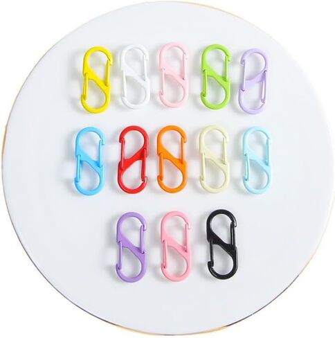 10pcs/Set Small Carabiner Clip, S Clips Dual Opening Design,Suitable for Luggage and Backpacks,for Camping and Outdoor Activities, Colorful in Saudi Arabia