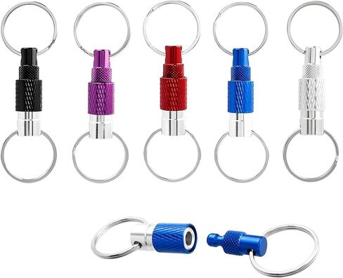 5 Pack Quick Release Detachable Keychain with Double Split Rings, Heavy Duty Pull Apart Key Ring Coupler, Snap Lock Holder for Bag, Purse, Belt (Unisex) in Saudi Arabia