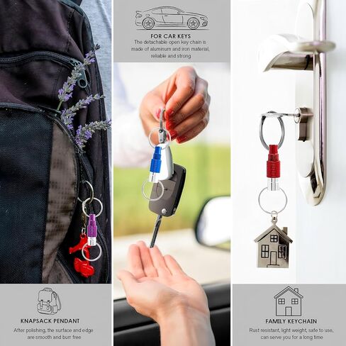 5 Pack Quick Release Detachable Keychain with Double Split Rings, Heavy Duty Pull Apart Key Ring Coupler, Snap Lock Holder for Bag, Purse, Belt (Unisex) in Saudi Arabia
