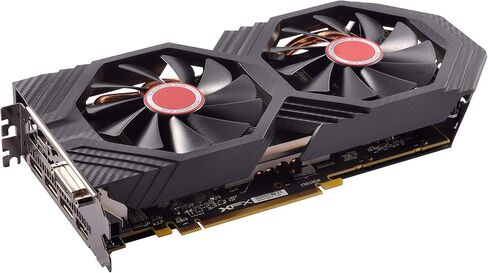 XFX Radeon RX 580 GTS Black Edition 1425MHz OC+، 8GB GDDR5، VR Ready، Dual BIOS، 3xDP HDMI DVI، بطاقة رسومات AMD (RX-580P8DBD6) (متجددة) in Saudi Arabia