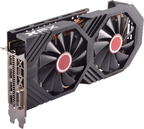 XFX Radeon RX 580 GTS Black Edition 1425MHz OC+، 8GB GDDR5، VR Ready، Dual BIOS، 3xDP HDMI DVI، بطاقة رسومات AMD (RX-580P8DBD6) (متجددة) in Saudi Arabia