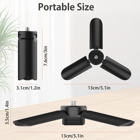 Mini Tripod Compatible with DJI OSMO Pocket 3, Stable Portable Pocket Stand, Desk Small Handheld Selfie Stick with 1/4" Screw in Kuwait