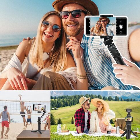 Mini Tripod Compatible with DJI OSMO Pocket 3, Stable Portable Pocket Stand, Desk Small Handheld Selfie Stick with 1/4" Screw in Kuwait