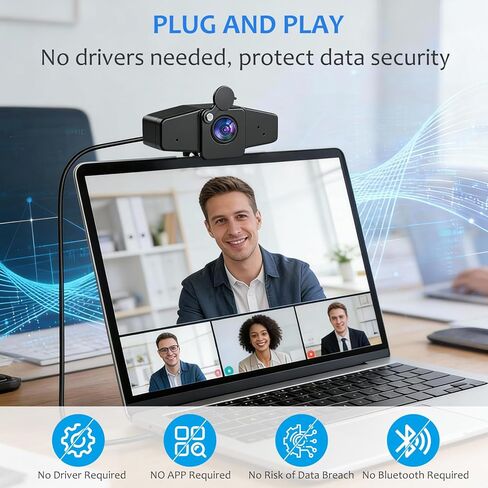 POHO 4K Webcam for PC, Ultra HD Computer Camera with PDAF Autofocus, Auto Light Correction,Plug & Play, 70° FOV, Web Camera with Microphone,Privacy Cover, for Streaming, Conference, Zoom in Saudi Arabia