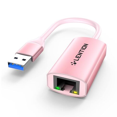USB-A to RJ45 Gigabit Ethernet Adapter (1000Mbps), Rose Gold in Saudi Arabia