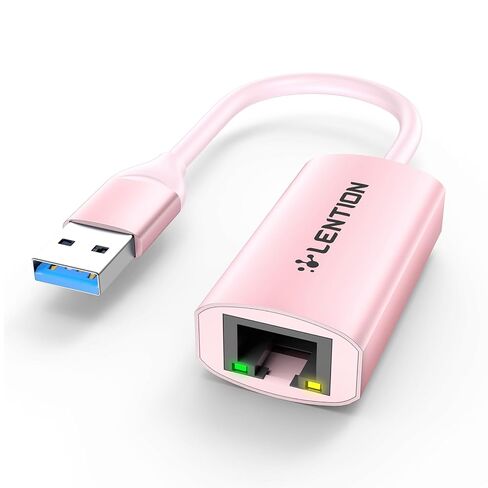 USB-A to RJ45 Gigabit Ethernet Adapter (1000Mbps), Rose Gold in Saudi Arabia