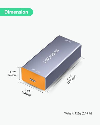 محول LINOVISION Gigabit 60W POE++ إلى USB C، البيانات والطاقة من خلال كابل واحد، IEEE802.3 af/at/bt POE++ إلى USB نوع C مع مخرج 5V /9V /12V /15V /20V للكمبيوتر المحمول، ومحور الصدى، والهاتف، والكمبيوتر اللوحي in Kuwait