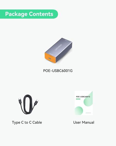 محول LINOVISION Gigabit 60W POE++ إلى USB C، البيانات والطاقة من خلال كابل واحد، IEEE802.3 af/at/bt POE++ إلى USB نوع C مع مخرج 5V /9V /12V /15V /20V للكمبيوتر المحمول، ومحور الصدى، والهاتف، والكمبيوتر اللوحي in Kuwait