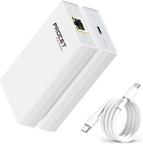 PoE to USB C Converter for Smart Phone/Tablet, USB-C to Ethernet Adapter with 60W Charging, Power & Data 2-in-1 RJ45 Port to Type-C Adapter, 10/100Mbps High Speed Plug & Play,IEEE802.3bt in Saudi Arabia