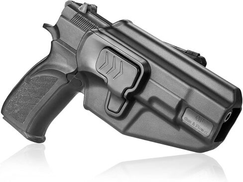 حافظة CZ 75B OWB مع إصدار إصبع السبابة، حافظة حزام الخصر الخارجي تناسب CZ 75B وCZ 75 مدمجة، مشبك حزام قابل للتعديل 360 درجة 1.5 بوصة - 2.25 بوصة، اليد اليمنى سوداء in Kuwait